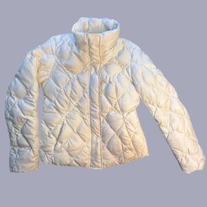 Eddie Bauer cream/white down puffer jacket